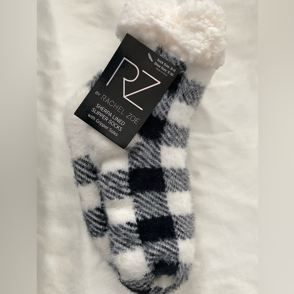 NWT RZ by Rachel Zoe Sherpa Lined Slipper Socks